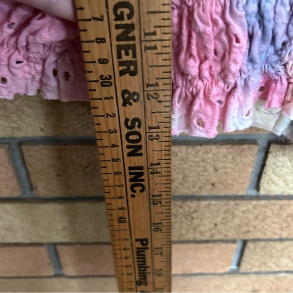 NWT Urban Outfitters Women’s Rainbow Pastel Tie Dye Puff Sleeve Crop Top Size S - Picture 6 of 7